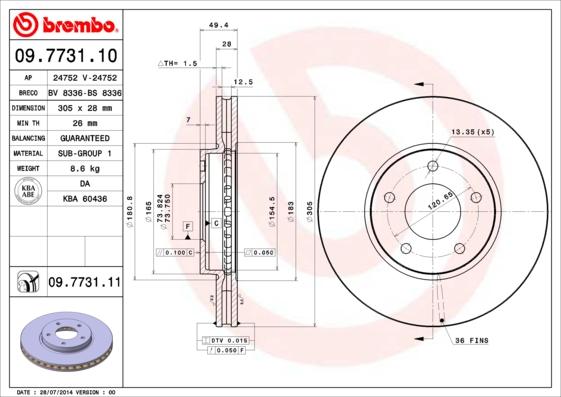 Breco BS 8336 - Гальмівний диск autozip.com.ua