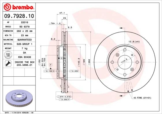 Breco BS 8379 - Гальмівний диск autozip.com.ua