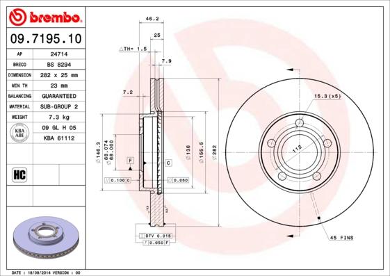 Breco BS 8294 - Гальмівний диск autozip.com.ua