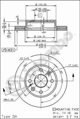 Breco BS 8242 - Гальмівний диск autozip.com.ua