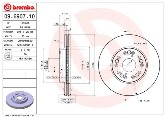 Breco BS 8259 - Гальмівний диск autozip.com.ua