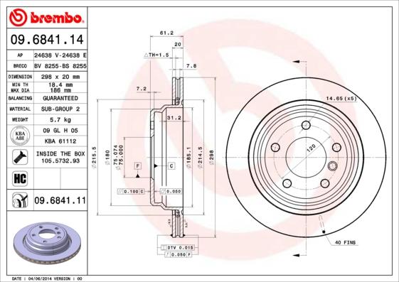 Breco BS 8255 - Гальмівний диск autozip.com.ua