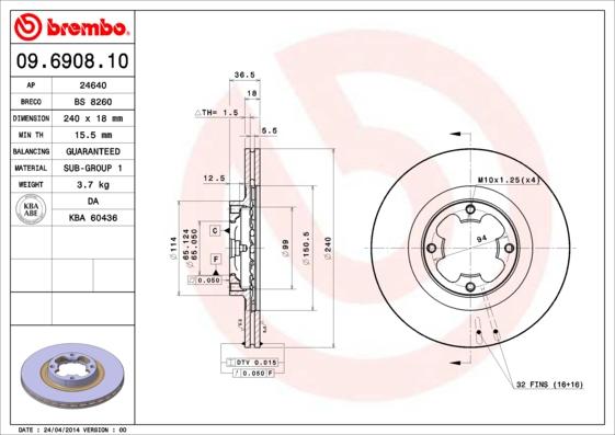 Breco BS 8260 - Гальмівний диск autozip.com.ua