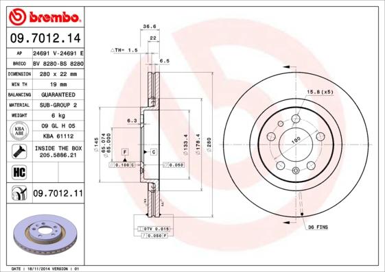 Breco BS 8280 - Гальмівний диск autozip.com.ua