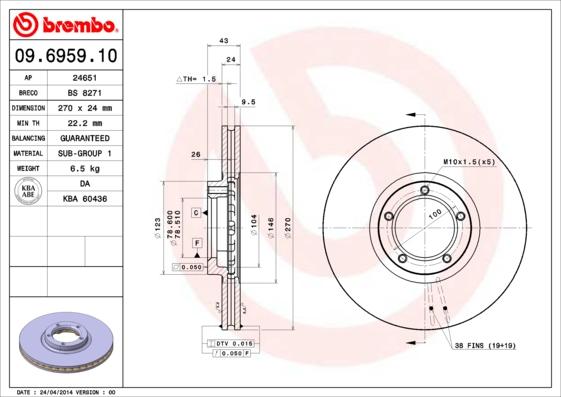 Breco BS 8271 - Гальмівний диск autozip.com.ua