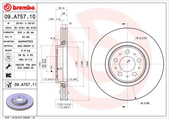 Breco BV 8791 - Гальмівний диск autozip.com.ua