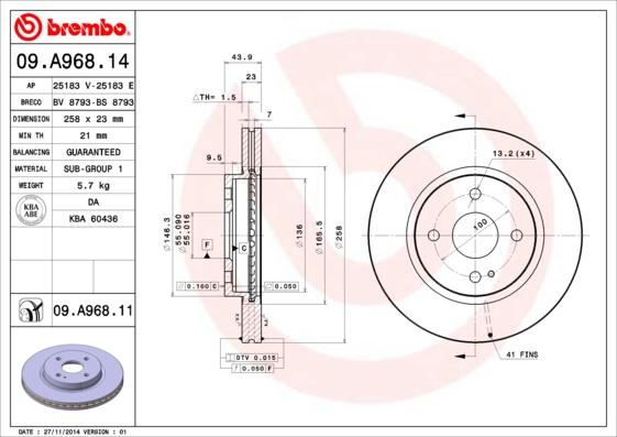 Breco BS 8793 - Гальмівний диск autozip.com.ua