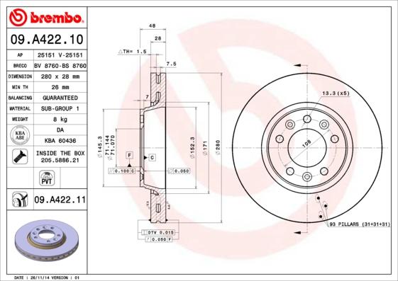 Breco BS 8760 - Гальмівний диск autozip.com.ua