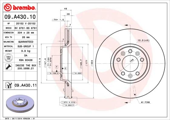 Breco BS 8761 - Гальмівний диск autozip.com.ua