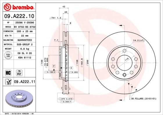 Breco BS 8702 - Гальмівний диск autozip.com.ua