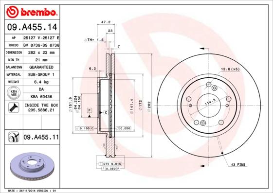 Breco BV 8736 - Гальмівний диск autozip.com.ua