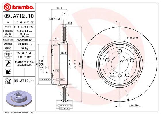 Breco BV 8777 - Гальмівний диск autozip.com.ua