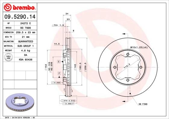 Breco BS 7998 - Гальмівний диск autozip.com.ua