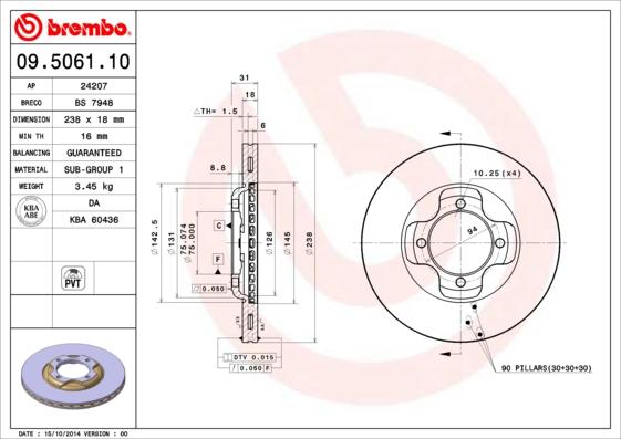 Breco BS 7948 - Гальмівний диск autozip.com.ua