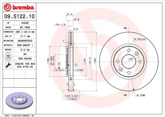 Breco BS 7960 - Гальмівний диск autozip.com.ua