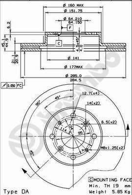 Breco BS 7961 - Гальмівний диск autozip.com.ua