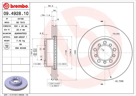 Breco BS 7915 - Гальмівний диск autozip.com.ua