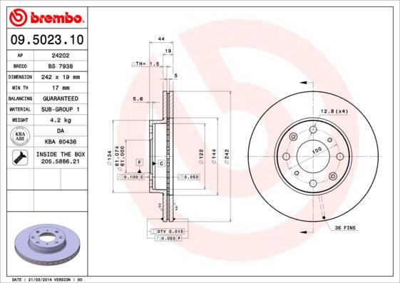 Breco BS 7938 - Гальмівний диск autozip.com.ua