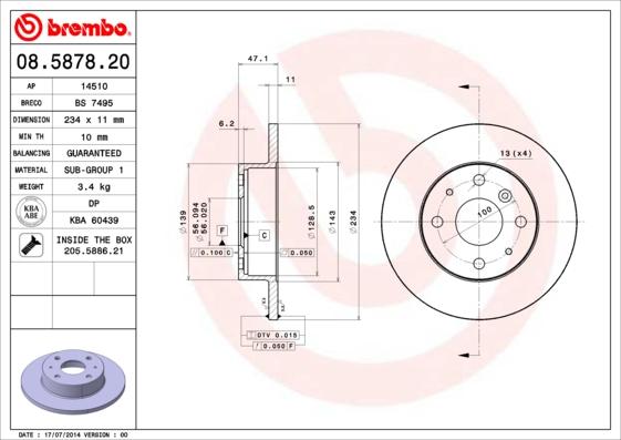 Breco BS 7495 - Гальмівний диск autozip.com.ua