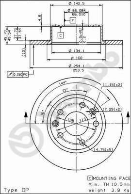 Breco BS 7448 - Гальмівний диск autozip.com.ua