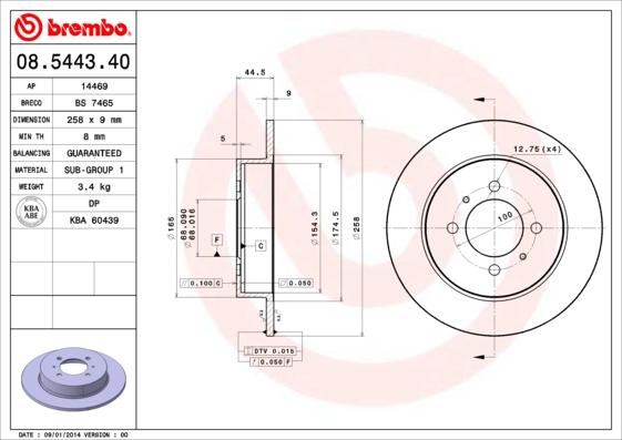 Breco BS 7465 - Гальмівний диск autozip.com.ua