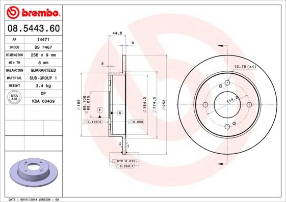 Breco BS 7467 - Гальмівний диск autozip.com.ua