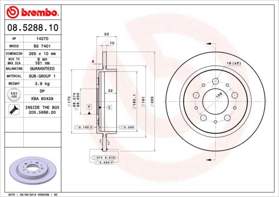 Breco BS 7401 - Гальмівний диск autozip.com.ua