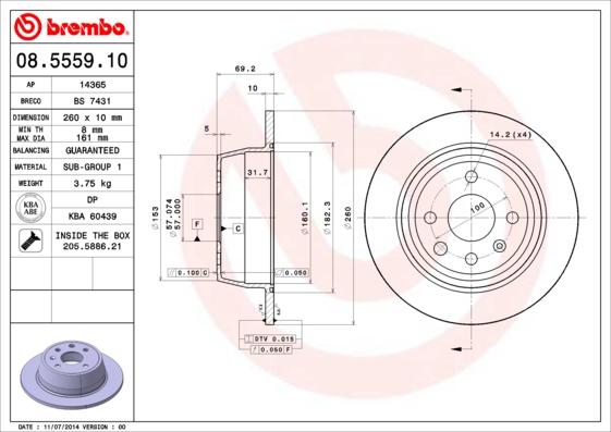 Breco BS 7431 - Гальмівний диск autozip.com.ua