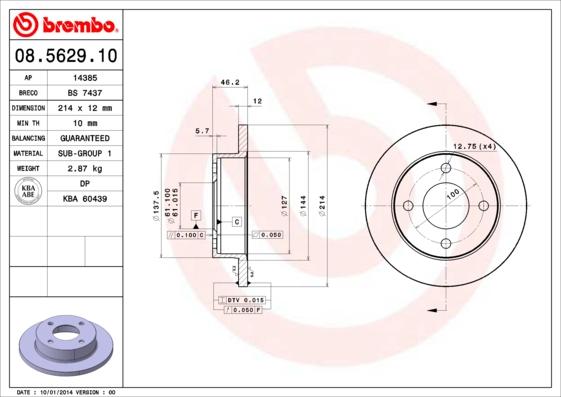 Breco BS 7437 - Гальмівний диск autozip.com.ua