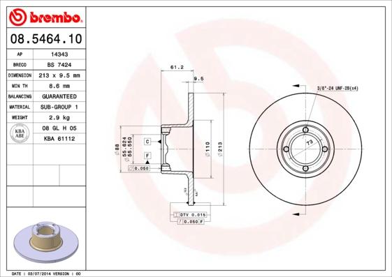 Breco BS 7424 - Гальмівний диск autozip.com.ua