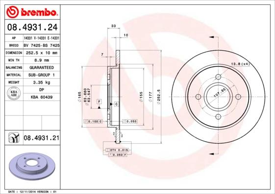 Breco BS 7425 - Гальмівний диск autozip.com.ua
