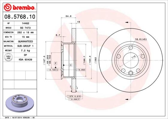 Breco BS 7473 - Гальмівний диск autozip.com.ua