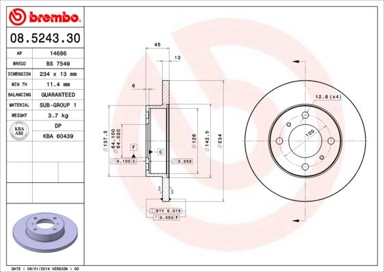 Breco BS 7549 - Гальмівний диск autozip.com.ua