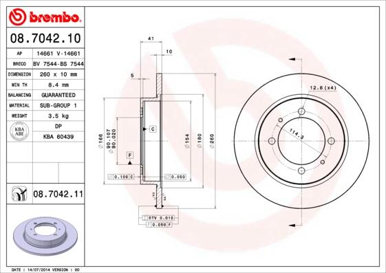 Breco BS 7544 - Гальмівний диск autozip.com.ua