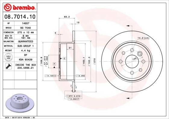 Breco BS 7540 - Гальмівний диск autozip.com.ua