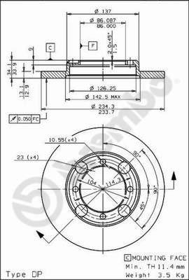 Breco BS 7548 - Гальмівний диск autozip.com.ua