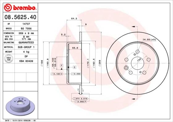 Breco BS 7556 - Гальмівний диск autozip.com.ua