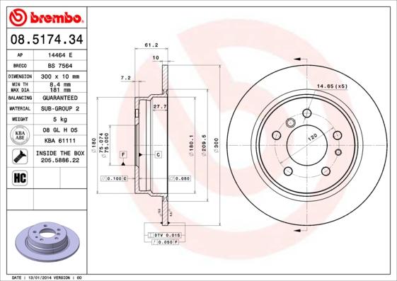 Breco BS 7564 - Гальмівний диск autozip.com.ua