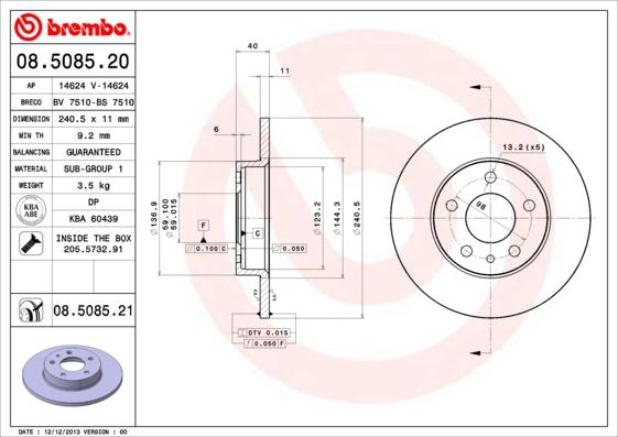 Breco BS 7510 - Гальмівний диск autozip.com.ua