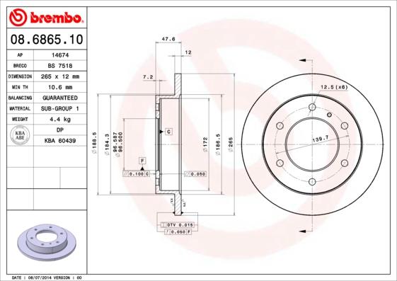 Breco BS 7518 - Гальмівний диск autozip.com.ua