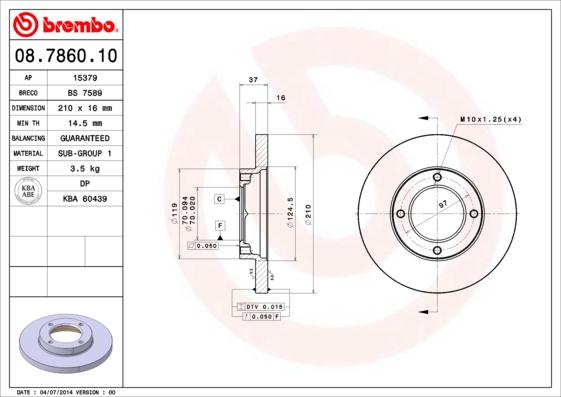 Breco BS 7589 - Гальмівний диск autozip.com.ua