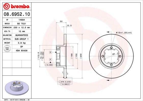 Breco BS 7531 - Гальмівний диск autozip.com.ua