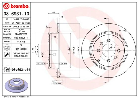 Breco BS 7537 - Гальмівний диск autozip.com.ua