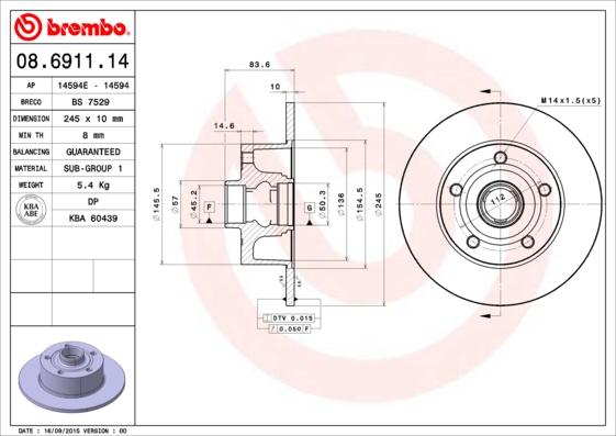 Breco BS 7529 - Гальмівний диск autozip.com.ua