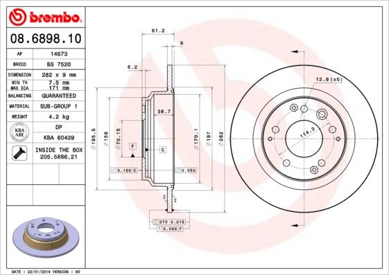 Breco BS 7520 - Гальмівний диск autozip.com.ua