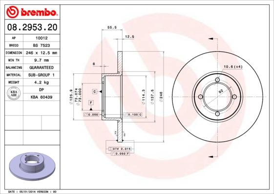 Breco BS 7523 - Гальмівний диск autozip.com.ua