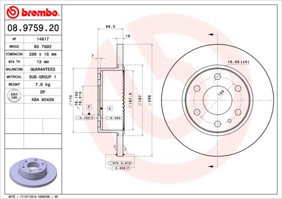 Breco BS 7693 - Гальмівний диск autozip.com.ua