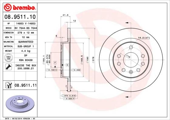 Breco BS 7644 - Гальмівний диск autozip.com.ua