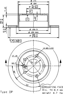 Breco BS 7659 - Гальмівний диск autozip.com.ua