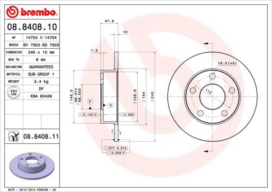 Breco BS 7603 - Гальмівний диск autozip.com.ua